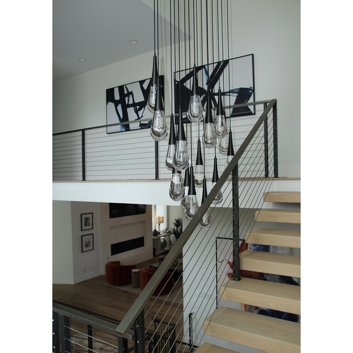 Water Drop Round LED Chandelier-Nobipets