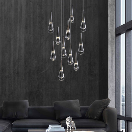Water Drop Round LED Chandelier-Nobipets