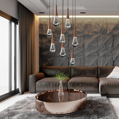 Water Drop Round LED Chandelier-Nobipets