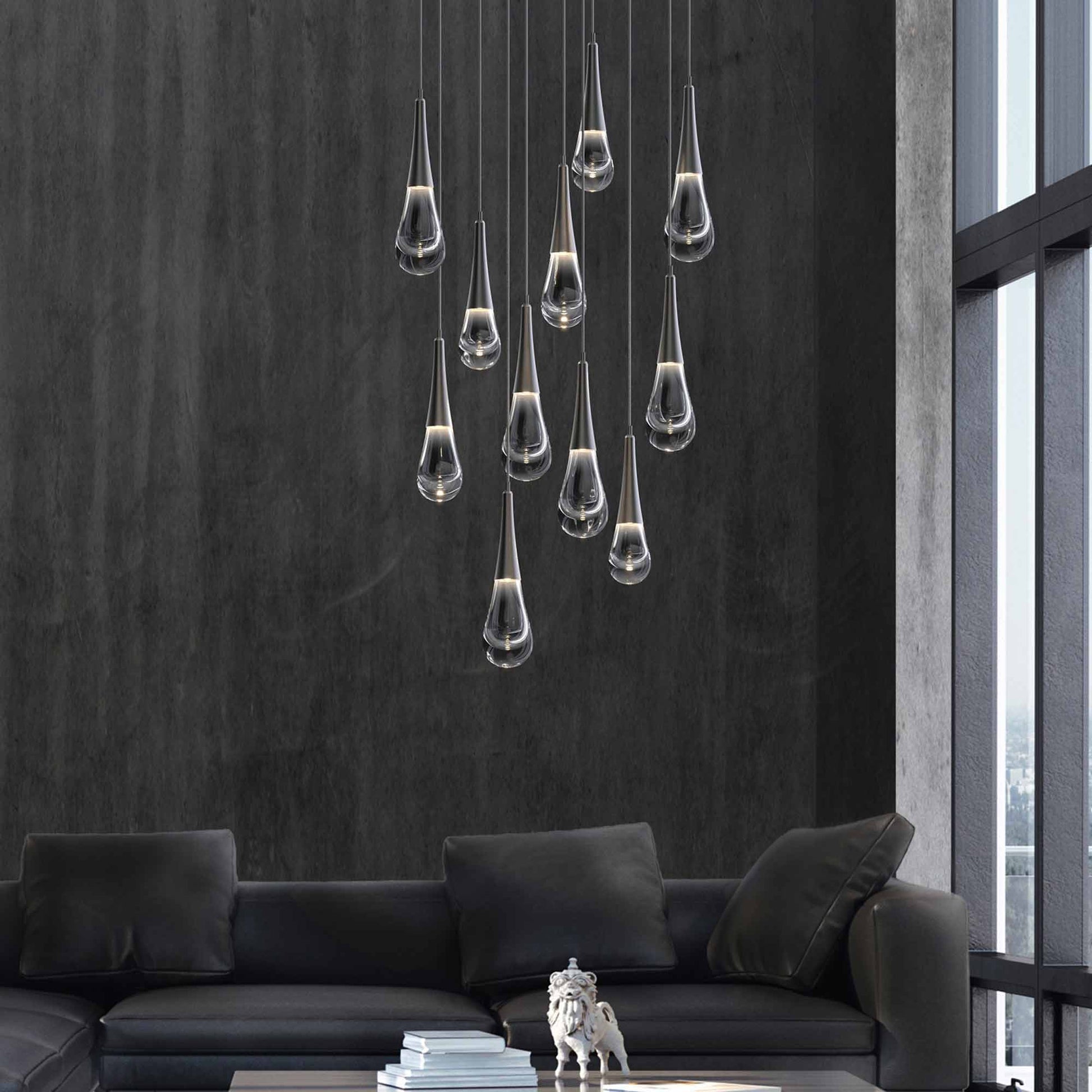 Water Drop Round LED Chandelier-Nobipets