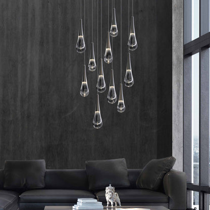 Water Drop Round LED Chandelier-Nobipets