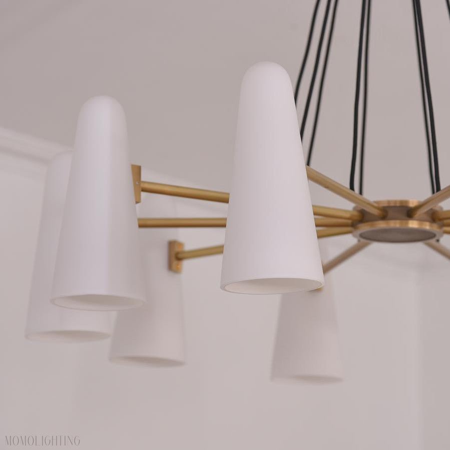 White Porcelain Round Chandelier 10-Lights-Nobipets