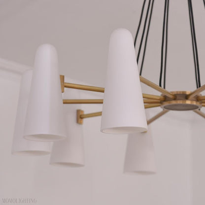 White Porcelain Round Chandelier 10-Lights-Nobipets