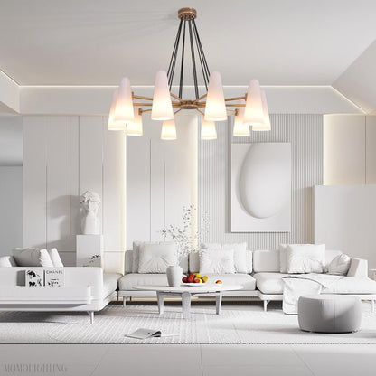 White Porcelain Round Chandelier 10-Lights-Nobipets
