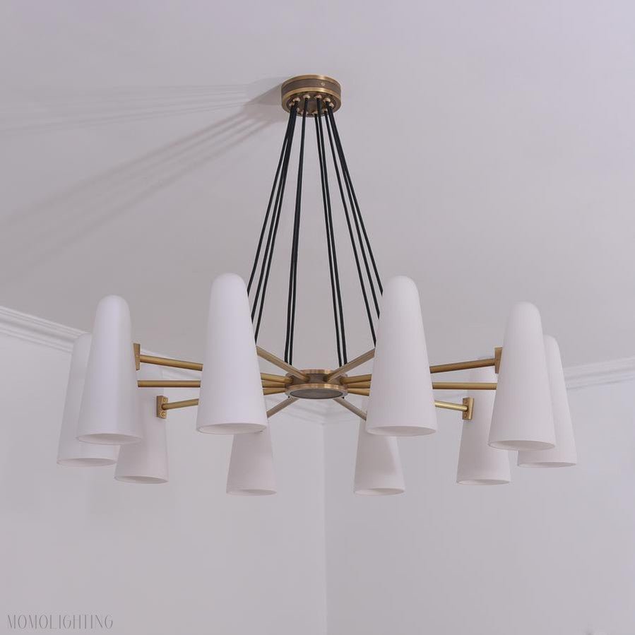 White Porcelain Round Chandelier 10-Lights-Nobipets