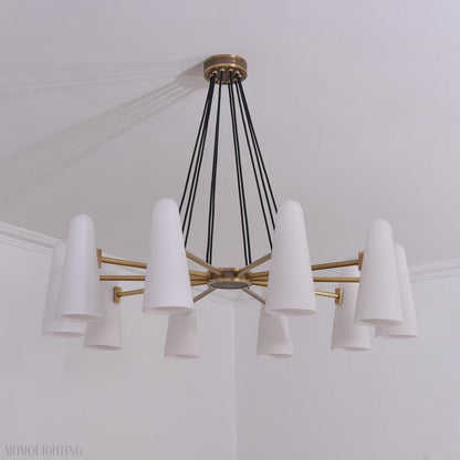 White Porcelain Round Chandelier 10-Lights-Nobipets