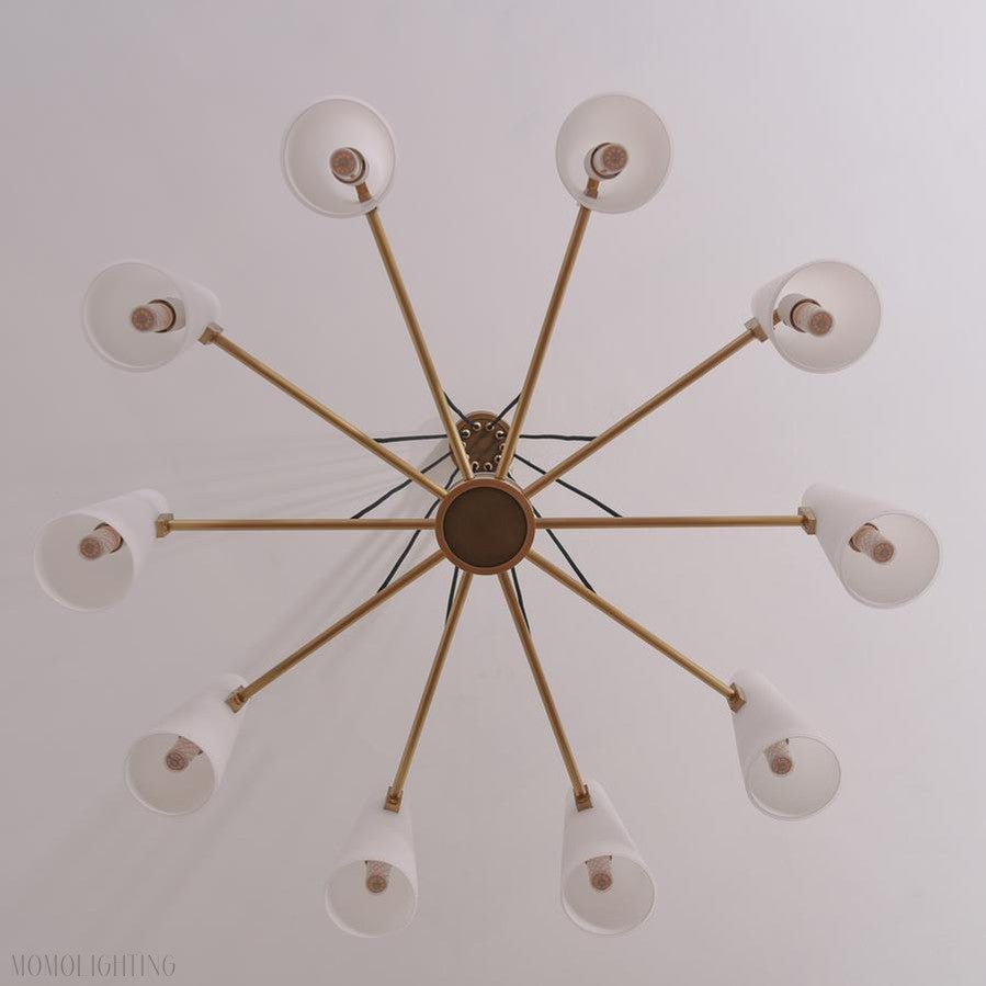 White Porcelain Round Chandelier 10-Lights-Nobipets