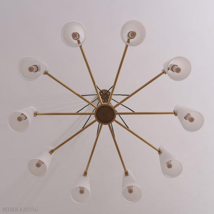 White Porcelain Round Chandelier 10-Lights-Nobipets
