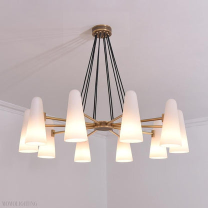 White Porcelain Round Chandelier 10-Lights-Nobipets