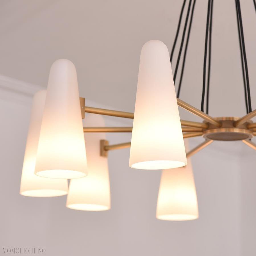 White Porcelain Round Chandelier 10-Lights-Nobipets