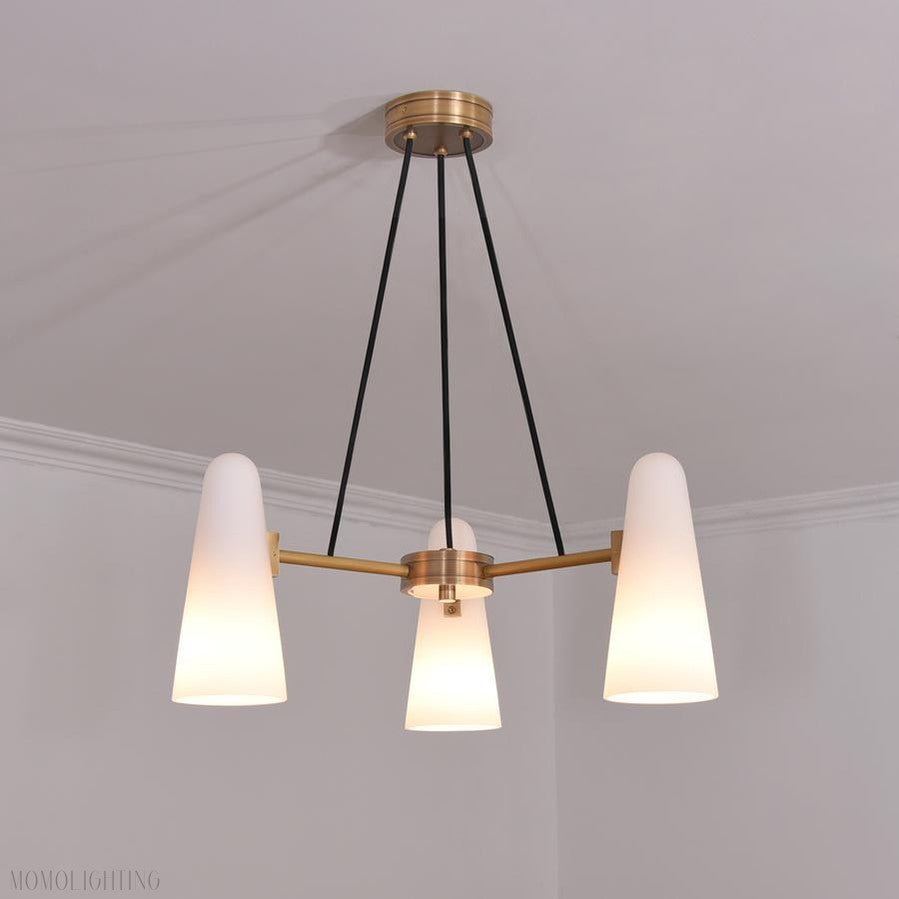 White Porcelain Round Chandelier 3-Lights-Nobipets