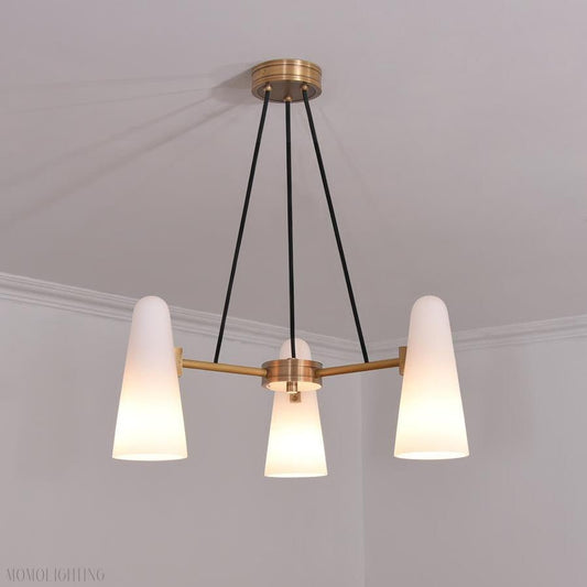 White Porcelain Round Chandelier 3-Lights-Nobipets