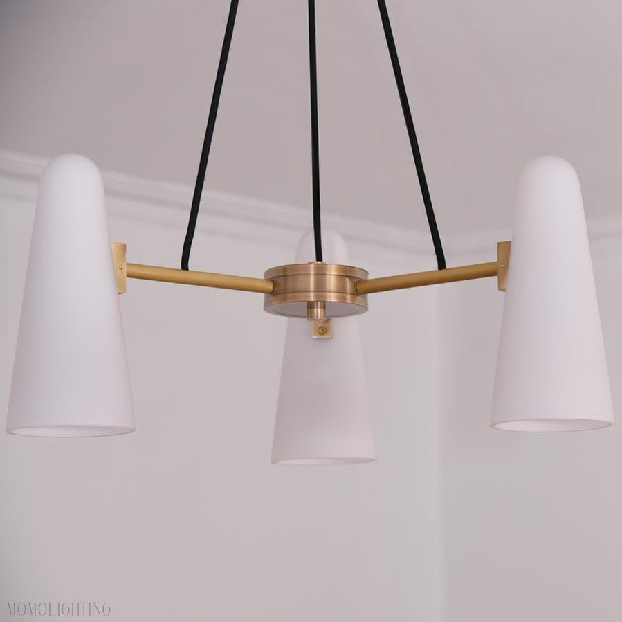 White Porcelain Round Chandelier 3-Lights-Nobipets