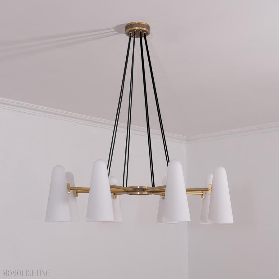 White Porcelain Round Chandelier 8-Lights-Nobipets