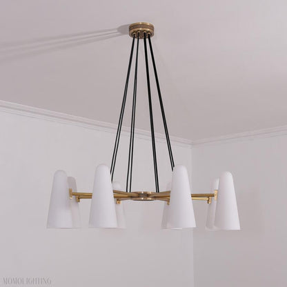 White Porcelain Round Chandelier 8-Lights-Nobipets