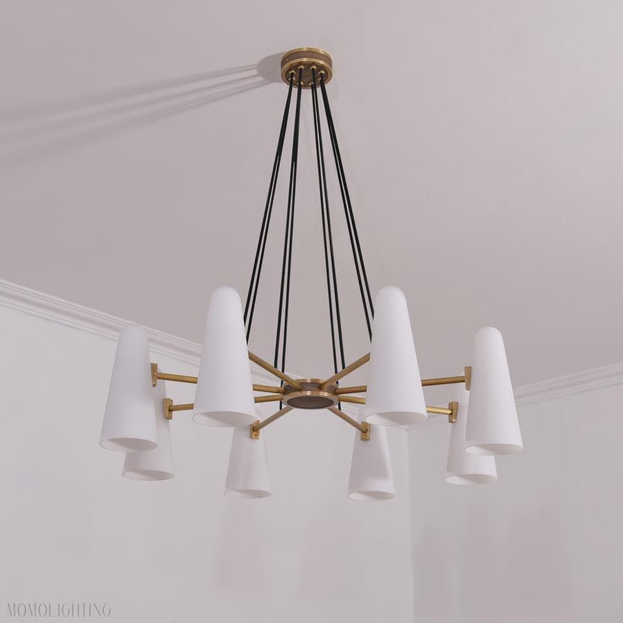 White Porcelain Round Chandelier 8-Lights-Nobipets