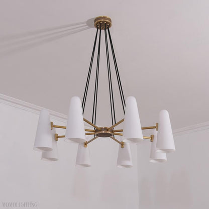 White Porcelain Round Chandelier 8-Lights-Nobipets