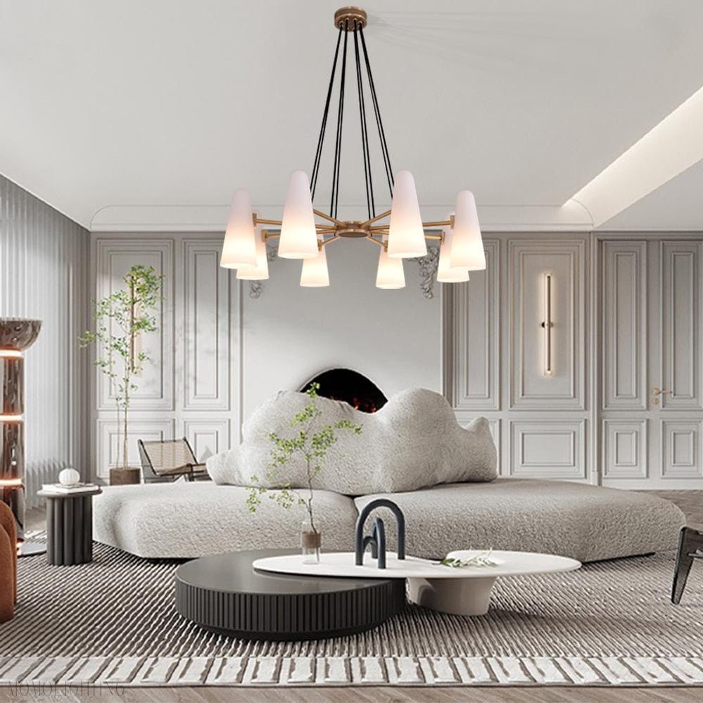 White Porcelain Round Chandelier 8-Lights-Nobipets