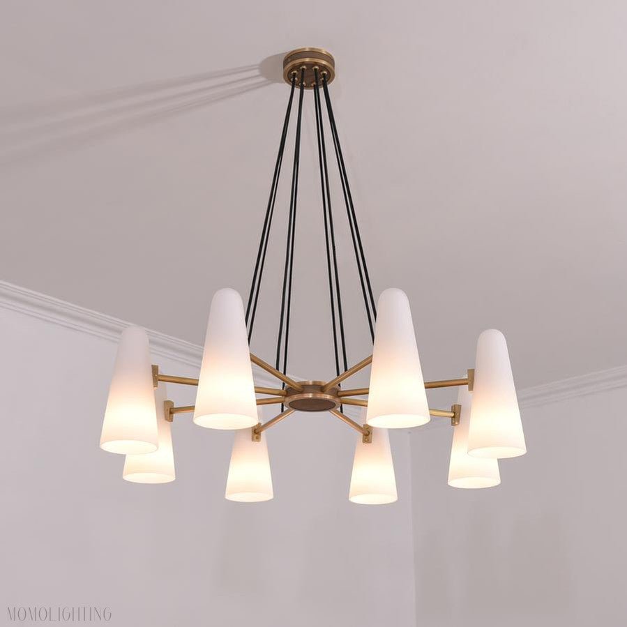White Porcelain Round Chandelier 8-Lights-Nobipets