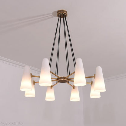 White Porcelain Round Chandelier 8-Lights-Nobipets