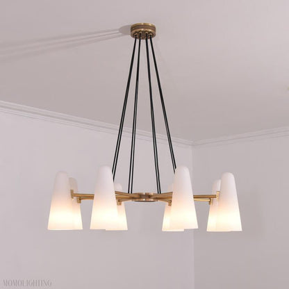 White Porcelain Round Chandelier 8-Lights-Nobipets