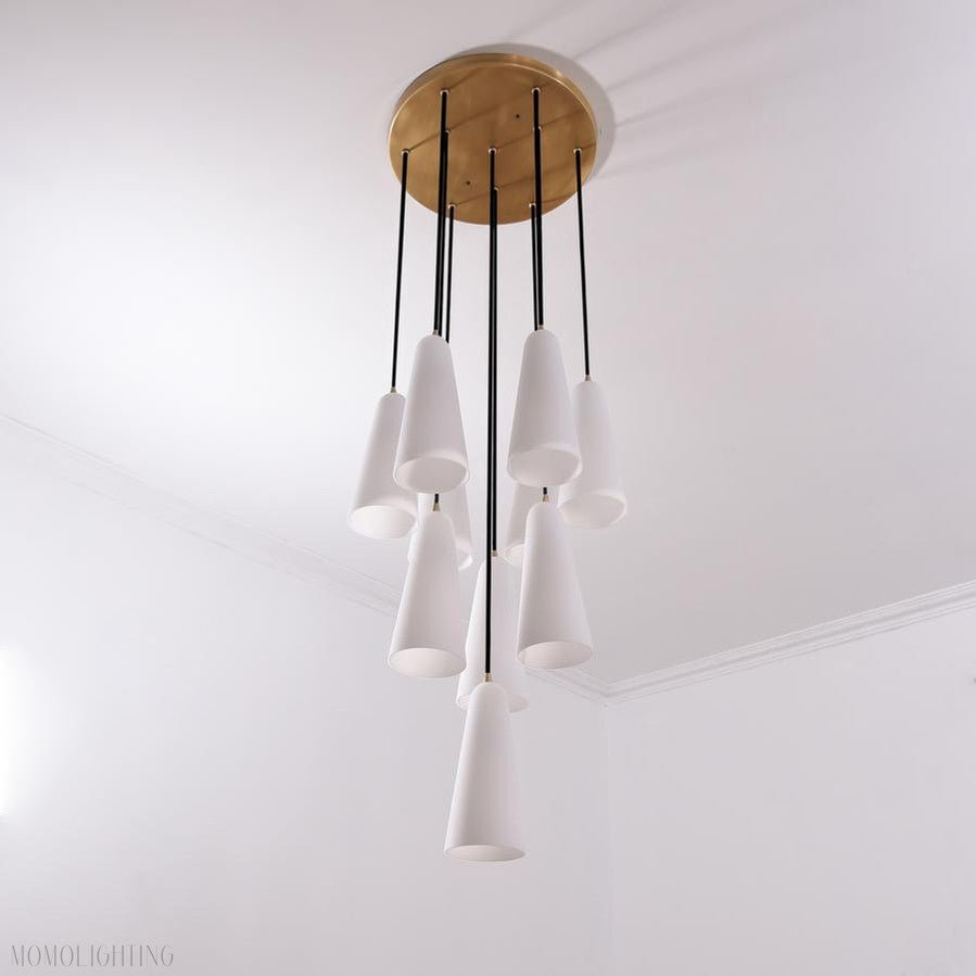 White Porcelain Round Chandelier D18"-Nobipets