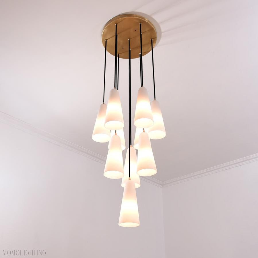 White Porcelain Round Chandelier D18"-Nobipets