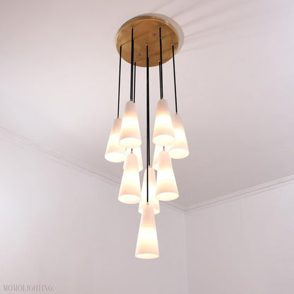 White Porcelain Round Chandelier D18"-Nobipets