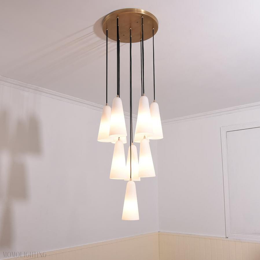 White Porcelain Round Chandelier D18"-Nobipets
