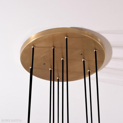 White Porcelain Round Chandelier D18"-Nobipets