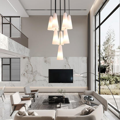 White Porcelain Round Chandelier D18"-Nobipets